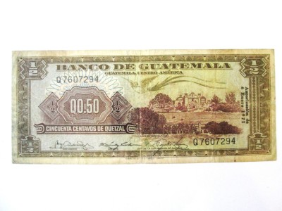 Rara! Guatemala 1/2 Quetzal 1971 la cel mai mic pret foto