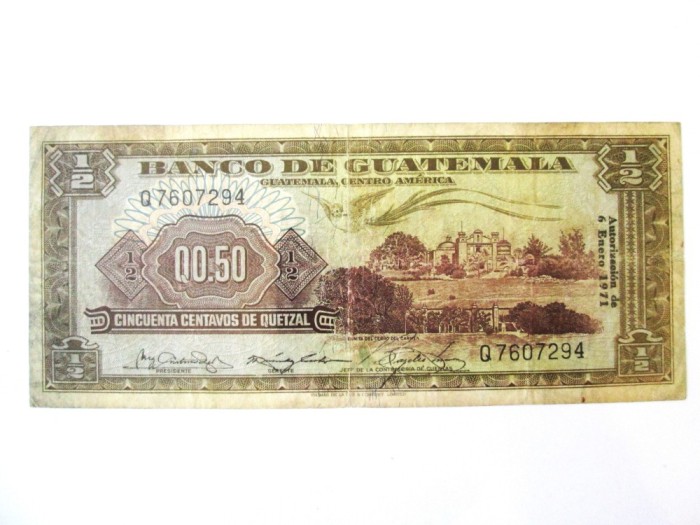Rara! Guatemala 1/2 Quetzal 1971 la cel mai mic pret