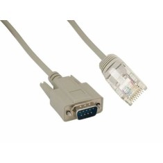 Cablu adaptor DB9 Serial 9 pini RS232 mama la RJ45 retea, Active, convertor rs 232 ethernet, 1.8m