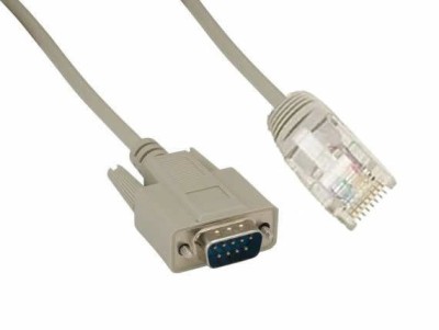 Cablu adaptor DB9 Serial 9 pini RS232 mama la RJ45 retea, Active, convertor rs 232 ethernet, 1.8m foto