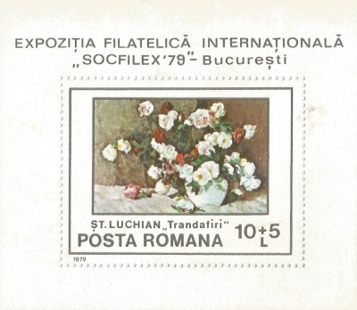 Romania, LP 987/1979, Expo. Intern. Filatelica &amp;quot;Socfilex &amp;#039;79, col. dant., MNH foto