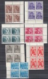 ROMANIA 1936 LP 114 COSTUME NATIONALE OETR SERIA IN BLOC DE 4 TIMBRE STARE MNH