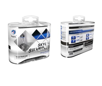 Set 2 becuri halogen 55w 5000K Skyline Silver Up to 100% more light - H-7 foto