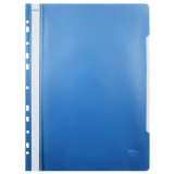 Dosar cu sina, plastic, albastru, multiperforatii pentru arhivare, colturi rotunjite, set 25 buc