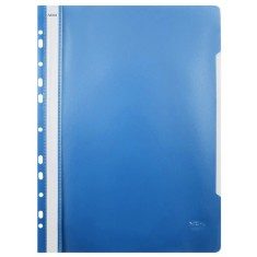 Dosar cu sina, plastic, albastru, multiperforatii pentru arhivare, colturi rotunjite, set 25 buc
