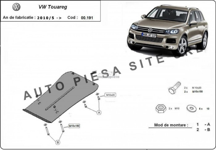 Scut metalic cutie viteze VW Touareg fabricat incepand cu 2010 APS-00,191