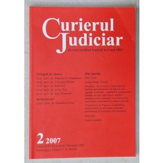 CURIERUL JUDICIAR , REVISTA JURIDICA FONDATA LA 4 MAI 1892 , NR. 2 , 2007