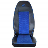 Set Huse Scaun Umbrella Pentru Volvo Euro 5 Eco Leather + Velvet Blue+Black