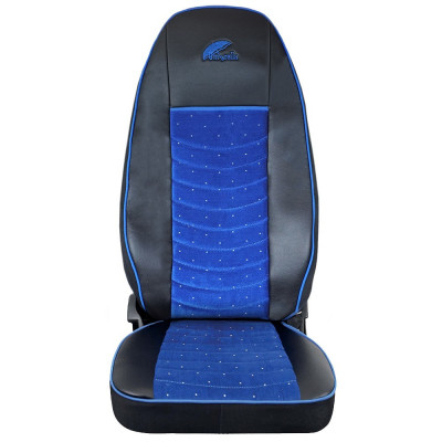 Set Huse Scaun Umbrella Pentru Volvo Euro 5 Eco Leather + Velvet Blue+Black foto