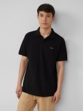 s.Oliver Tricou polo barbati, Regular fit din bumbac, Negru, S