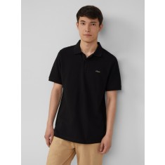 s.Oliver Tricou polo barbati, Regular fit din bumbac, Negru, S