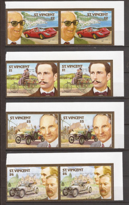 ST. VINCENT 1987 AUTOMOBILE ( serie dantelata x 2 ) MNH