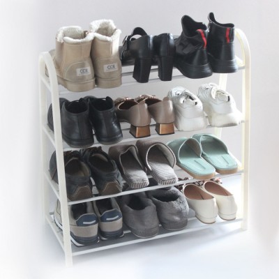 Suport Pantofi, Model 4 Rafturi, Culoare Alb, Dimensiuni 61x28x64 cm foto