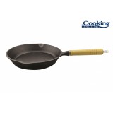 Tigaie fonta pura, maner lemn, 23 x 4 cm, Baza&nbsp;potrivita pentru inductie&nbsp;, Heinner