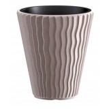 Ghiveci Decorativ Rotund Cafeniu Sandy 29.7x33 cm Prosperplast, Interior/Exterior, Gradina, Balcon, Terasa, Plastic, Rezistent Inghet