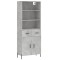 Dulap inalt, gri beton, 69,5x34x180, lemn compozit
