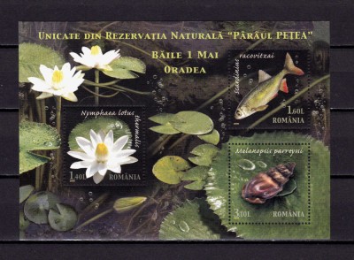 RO 2008 LP 1822 b,&amp;quot;Rezervatia Naturala Petea &amp;quot;, serie in bloc colita 440 , MNH foto