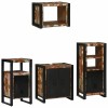Set de mobilier pentru baie cu raft 4 pcs Lemn recuperat solid