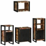 Set de mobilier pentru baie cu raft 4 pcs Lemn recuperat solid