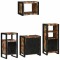 Set de mobilier pentru baie cu raft 4 pcs Lemn recuperat solid
