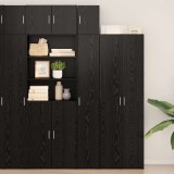 VidaXL Slim Storage Cabinet Stejar Negru 30x42.5x225 cm Lemn prelucrat