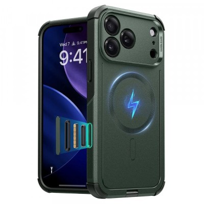 Husa MagSafe pentru Apple iPhone 17 Pro Max, ESR, Cyber, Verde foto