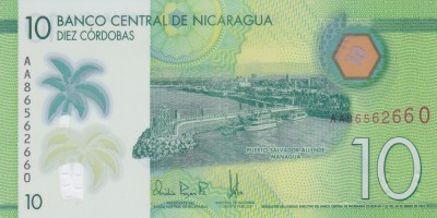Bancnota Nicaragua 10 Cordobas 2022 - P209 UNC ( polimer ) foto