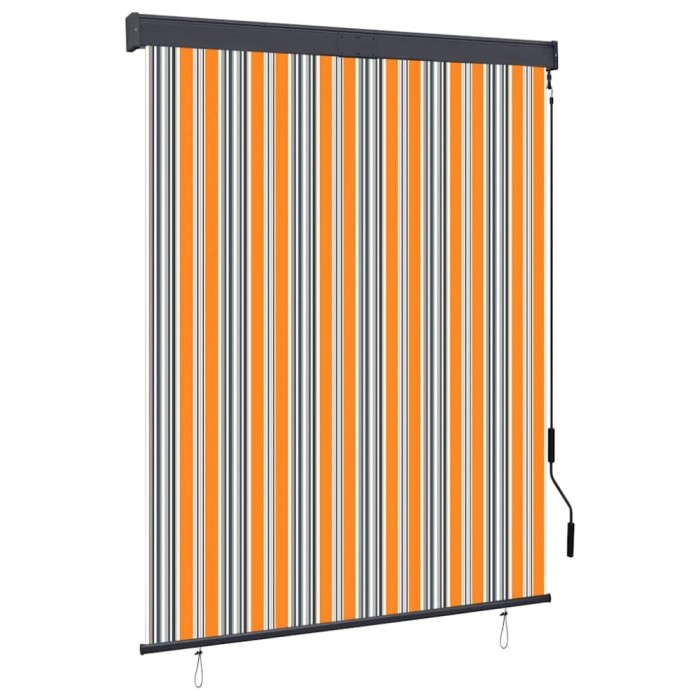 Jaluzea tip rulou de exterior, galben și albastru, 140 x 250 cm