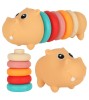 Puzzle Moale Hipopotam KIK, Blocuri Senzoriale Educative, Silicon, 18 luni+, Joc Dentitie, Numere, Forme