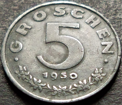 Moneda istorica 5 GROSCHEN - Austria 1950 * cod 573 foto