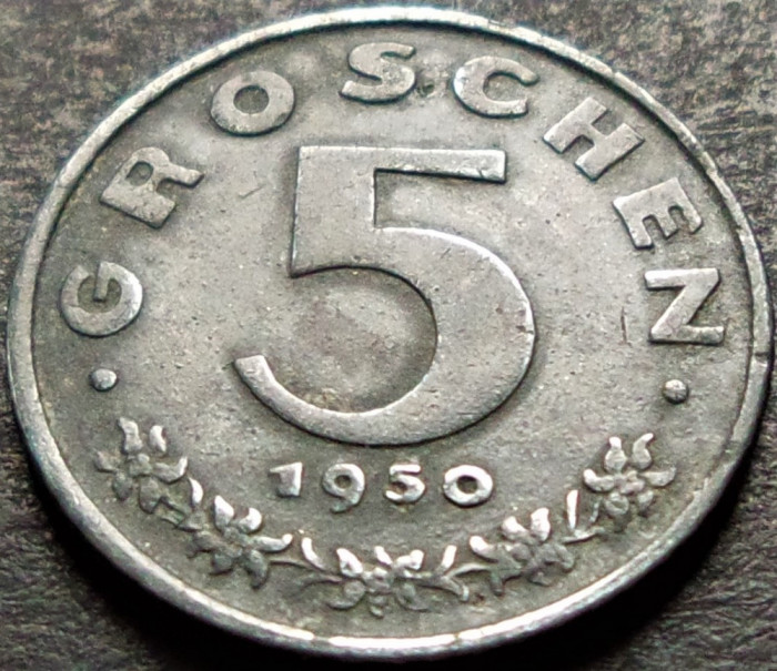 Moneda istorica 5 GROSCHEN - Austria 1950 * cod 573