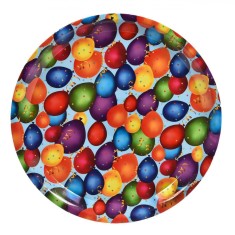 Farfurie Servire, Model Baloane Colorate, Multicolor, Plastic, Diametru 35cm foto