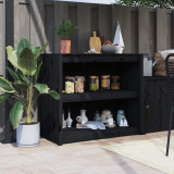 VidaXL Dulap bucătărie de exterior negru, 106x55x92 cm, lemn masiv pin