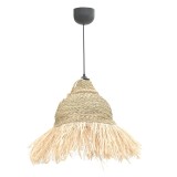 Cumpara ieftin Lustra Boher din iarba de mare in nuanta naturala 33x33x76 cm
