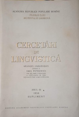 CERCETARI DE LINGVISTICA-EMIL PETROVICI-239708 foto