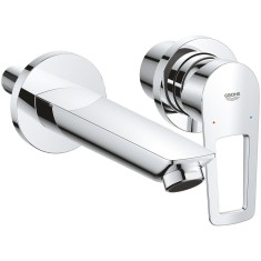Baterie de lavoar Grohe Bauloop 20289001, 1/2&amp;#039;&amp;#039;, montare pe perete, monocomanda, pipa 170 mm, cartus ceramic, crom