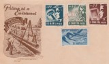 1948 Romania - FDC Uniunea Tineretului Muncitor - seria mica, UTM, plic Laszlo Eros fara sigla Universum, LP 230