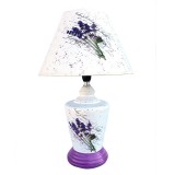 Cumpara ieftin Veioza Ceramica Alb/Mov Lavanda, Soclu E17, 40W, Birou, Modern