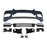 Set bara fata MERCEDES Clasa S (W221) 09.2005-09.2013, cu 6 gauri spalator si senzori parcare; grunduit, de vopsit; type S65 AMG, cu 6 gauri lumini d