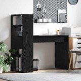 VidaXL Birou cu raft Stejar negru 113 x 54 x 120 cm Lemn compozit