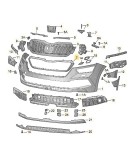 Rama grila radiator Skoda Kamiq, 06.2019-, montare fata, negru/negru, RapidAuto