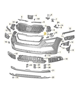 Rama grila radiator Skoda Kamiq, 06.2019-, montare fata, negru/negru, RapidAuto foto