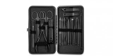 Trusa manichiura si pedichiura, cu carcasa de depozitare, 18 piese, Neagra, Oem