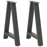 VidaXL Picioare de masă &icirc;n formă de A, 2 buc., antracit, 50x(72-73) cm, oțel