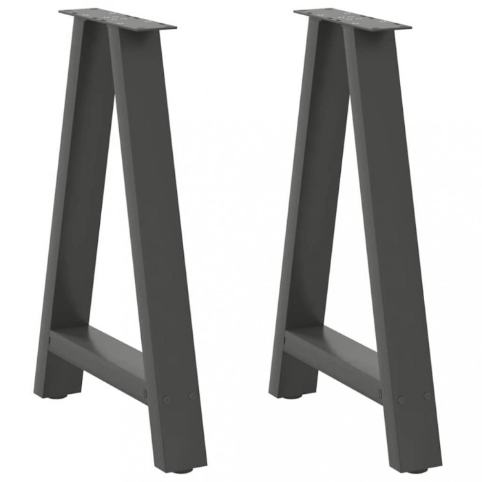 vidaXL Picioare de masă &icirc;n formă de A, 2 buc., antracit, 50x(72-73) cm, oțel