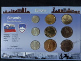 Seria completata monede Slovenia -Tolar - 1992-2005 , 9 monede, Europa