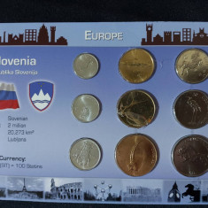 Seria completata monede Slovenia -Tolar - 1992-2005 , 9 monede