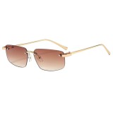 Ochelari de soare premium fara rama Asteroid GSM S098, Cognac