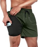 sort de baie compresiv 2 in 1 pentru barbati Ineepor, verde, M - OUTLET