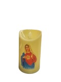 Lumanare Decorativa cu LED, Model Fecioara Maria, 13cm, Functionare pe Baterii
